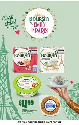 FreshCo Boursin Cranberry & Pepper 150 g, Garlic & Herb 150 g, Boursin Cuisine 220 g or Kaukauna 170 g offer