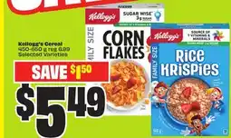 FreshCo Kellogg's Cereal 450-650 g Selected Varieties offer