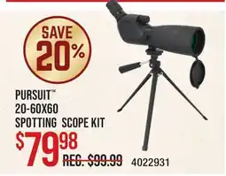 Cabela's PURSUIT 20-60X60 SPOTTING SCOPE KIT offer