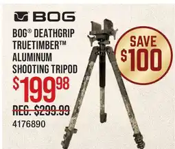 Cabela's BOG DEATHGRIP TRUETIMBER ALUMINUM SHOOTING TRIPOD offer
