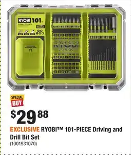 Home Depot EXCLUSIVE RYOBI 101-PIECE Driving and Drill Bit Set offer