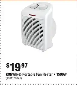 Home Depot KONWIN Portable Fan Heater • 1500W offer