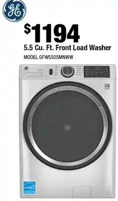 Home Depot 5.5 Cu. Ft. Washer offer