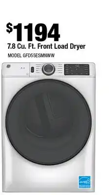 Home Depot 7.8 Cu. Ft. Dryer offer