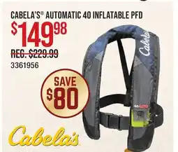 Cabela's CABELA'S AUTOMATIC 40 INFLATABLE PFD offer