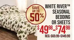 Cabela's WHITE RIVER SEASONAL BEDDING OR SHEETS offer