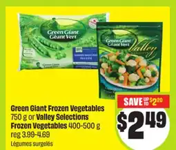FreshCo Green Giant Frozen Vegetables 750 g or Valley Selections Frozen Vegetables 400-500 g offer