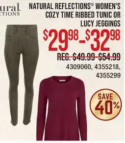 Cabela's NATURAL REFLECTIONS WOMEN'S COZY TIME RIBBED TUNIC OR LUCY JEGGINGS offer