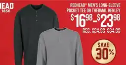 Cabela's REDHEAD MEN'S LONG-SLEEVE POCKET TEE OR THERMAL HENLEY offer