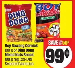 FreshCo Boy Bawang Cornick 100 g or Ding Dong Mixed Nuts Snack 100 g Selected Varieties offer