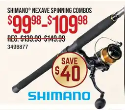 Cabela's SHIMANO NEXAVE SPINNING COMBOS offer