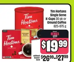 FreshCo Tim Hortons Single Serve K-Cups 30 pk or Ground Coffee 825-875 g offer
