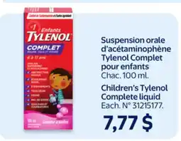 Walmart Children's Tylenol Complete liquid offer