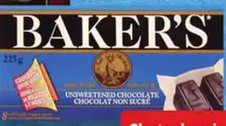 Walmart Baker's 100% pure unsweetened baking chocolate bar offer