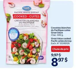 Walmart Great Value cooked Pacific white shrimp offer