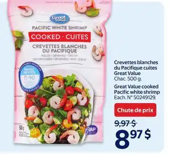 Walmart Great Value cooked Pacific white shrimp offer