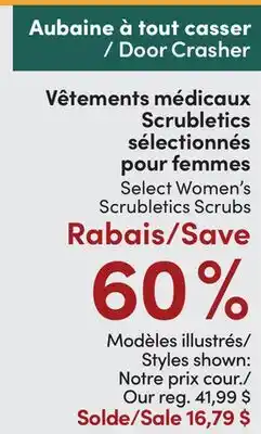 L'équipeur Select Women's Scrubletics Scrubs offer