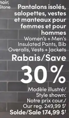 L'équipeur Women's + Men's Insulated Pants, Bib Overalls, Vests + Jackets offer