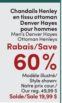L'équipeur Men's Denver Hayes Ottoman Henleys offer