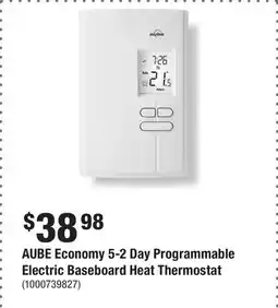 Home Depot AUBE Economy 5-2 Day Programmable Electric Baseboard Heat Thermostat offer