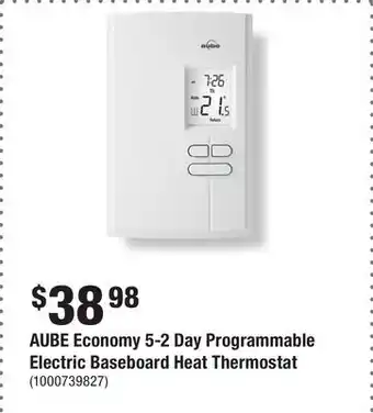 Home Depot AUBE Economy 5-2 Day Programmable Electric Baseboard Heat Thermostat offer