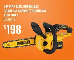 Canac 20V MAX 12 in. Brushless Cordless Compact Chainsaw Tool Only offer