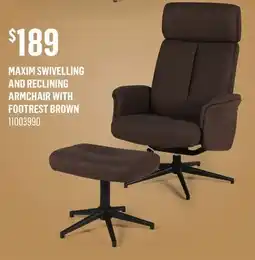 Canac Maxim Swivelling and reclining Armchair with Footrest Brown offer