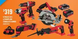 Canac 6 Pieces 18 V Lithium-Ion Cordless Combo offer