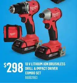 Canac 18 V Lithium-Ion Brushless Drill & Impact Driver Combo Set offer