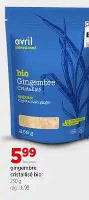 Avril gingembre cristallisé bio offer