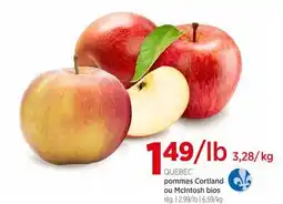 Avril pommes Cortland ou Mclntosh bios offer