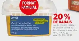 Avril volaille, le chili sin carne ou la casserole marocaine offer