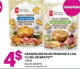 L'Intermarché CRAQUELINS NAAN FROMAGE À L'AIL OU SEL DE MER PCMD | NAAN CRISPS, 170 G offer