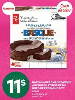 L'Intermarché GÂTEAU AU FROMAGE BASQUE AU CHOCOLAT INSPIRÉ DU NORD DE L'ESPAGNE PCMD | CHEESECAKE 600 G offer