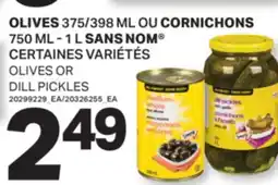 L'Intermarché OLIVES 375/398 ML OU CORNICHONS, 750 ML - 1L SAN NOM | OLIVES OR DILL PICKLES offer