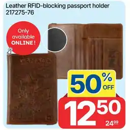 Rossy Leather RFID-blocking passport holder offer