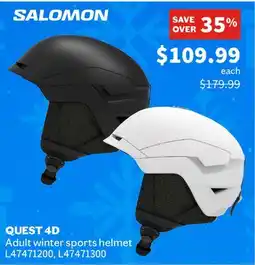 Sports Experts SALOMON QUEST 4D Adult winter sports helmet offer