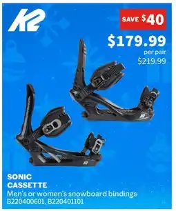 Sports Experts SONIC CASSETTE Men's or women's snowboard bindings offer