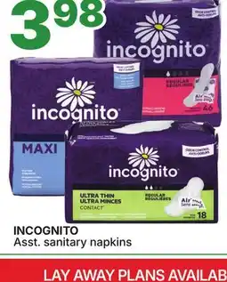 Rossy INCOGNITO Asst. sanitary napkins offer