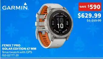 Sports Experts GARMIN FENIX 7 PRO SOLAR EDITION 47 MM Smartwatch with GPS offer