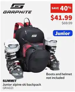 Sports Experts GRAPHITE SUMMIT Junior alpine ski backpack offer