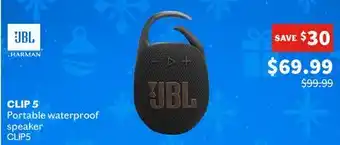 Sports Experts JBL CLIP 5 Portable waterproof speaker offer
