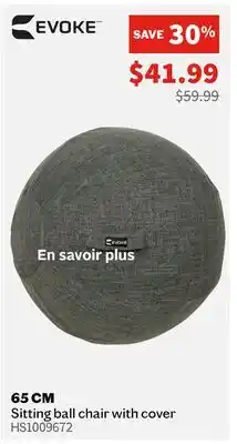 Sports Experts EVOKE 65 CM Sitting ball chair with cover offer