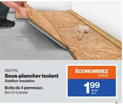 Patrick Morin Subfloor Insulation offer