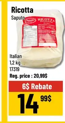 Mayrand Saputo Italian Ricotta Cheese 1.2 kg offer