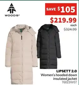 Sports Experts WOODS LIPSETT 2.0 Women's hooded down insulated jacket offer