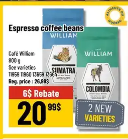 Mayrand Café William Espresso coffee beans offer