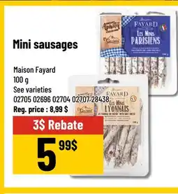 Mayrand Mini sausages Maison Fayard 100 g offer