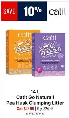 Ren’s Pets Depot 14 L Catit Go Natural! Pea Husk Clumping Litter offer