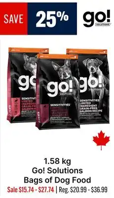 Ren’s Pets Depot 1.58 kg Go! Solutions Bags of Dog Food offer